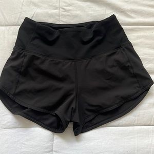 Black lululemon speed up shorts. Size 2.   2.5 inseem , barely worn